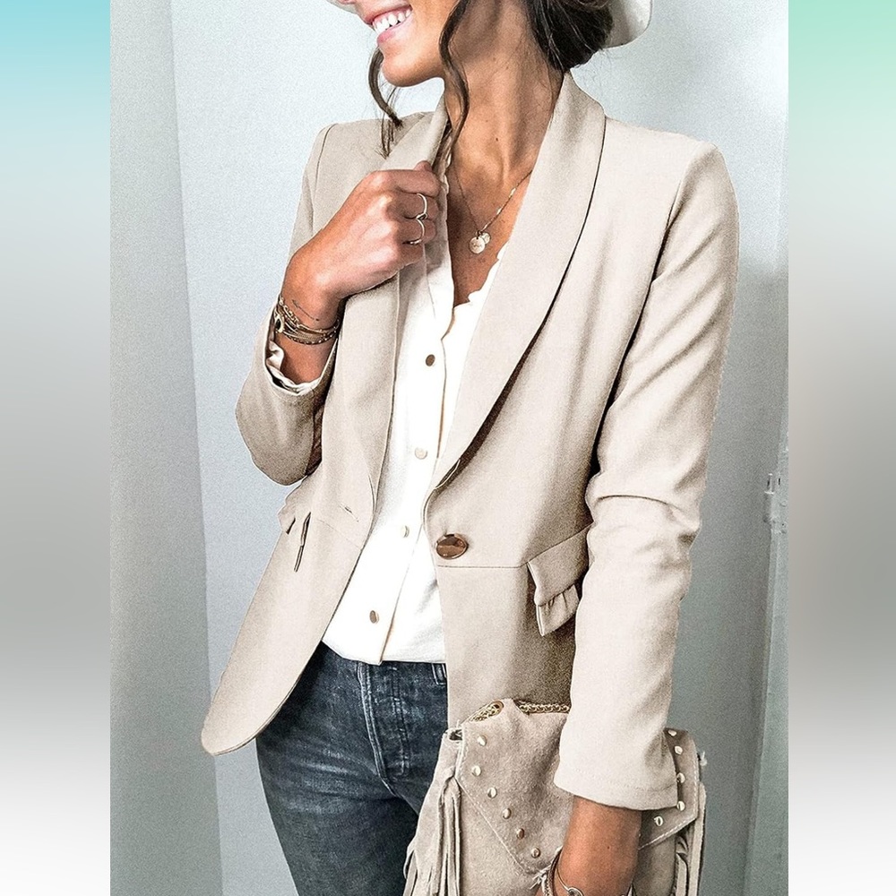 NWT Asvivid Retro Notch Lapel One Button Casual Blazer - Size medium